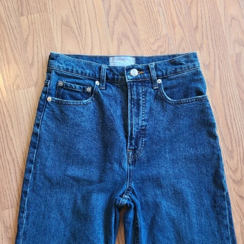 EVERLANE THE WAY-HIGH WIDE LEG FLARE ANKLE JEANS STRETCH ORGANIC COTTON DENIM 26 - Picture 3 of 6